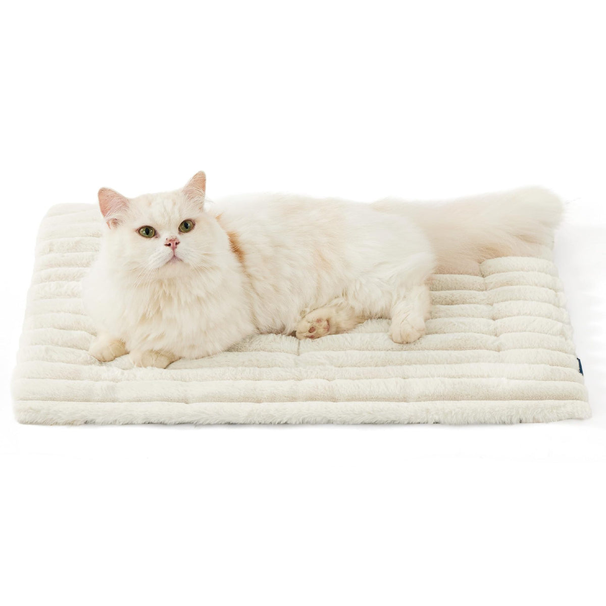 Self-warming cat bed mat in white