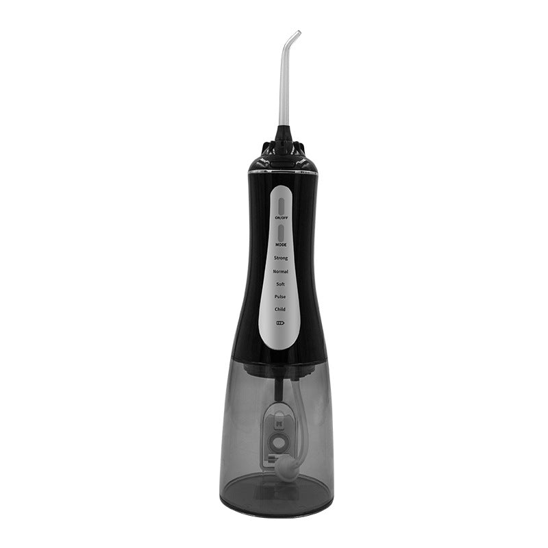 Cordless water flosser in black with gray tank